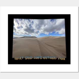 Colorado State Outline (Great Sand Dunes National Park) Posters and Art